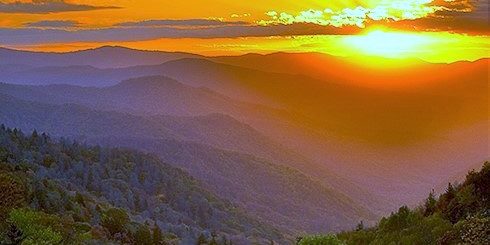 Sunrise Over Oconaluftee Valley Overlook