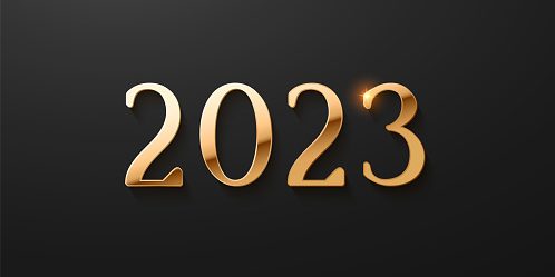 Happy New Year 2023. luxury golden number 2023. vector illustration